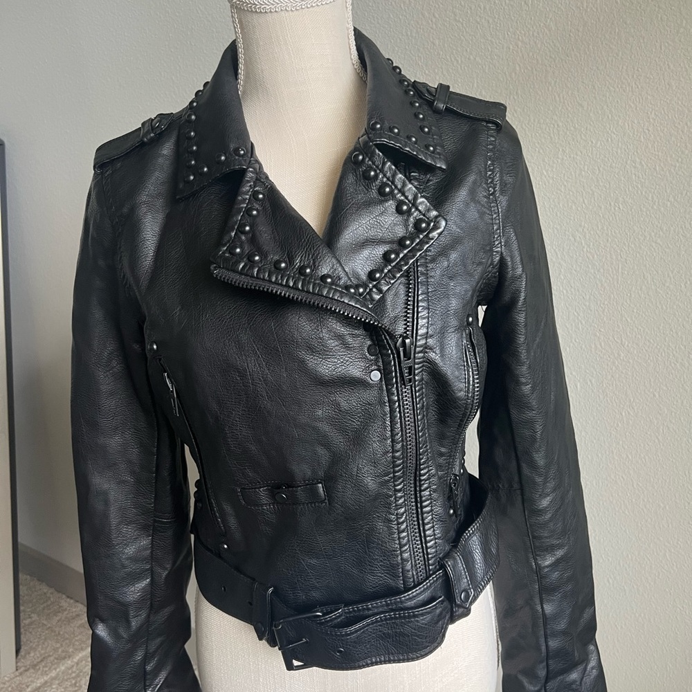 Blank NYC Leather Jacket with Zipper